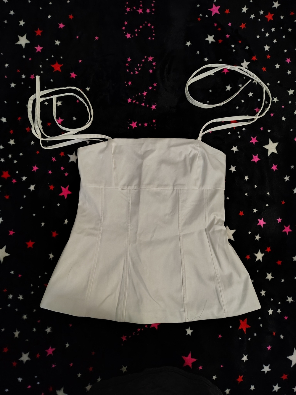 Zara White Strapless Corset-Style Camisole with Thin Ties
